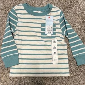 Cat & Jack White and Green Long Sleeve Tee